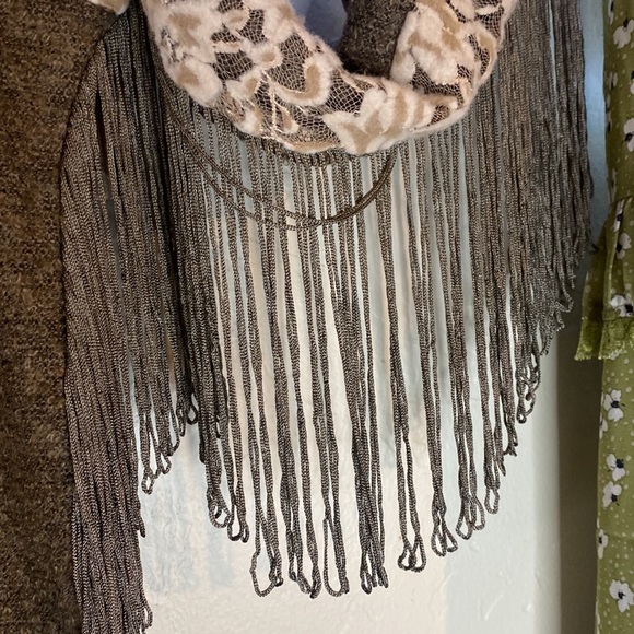 Women’s RYU Fringe&Lace Western Momma,Knit Top,inTaupe Brown ,Irish Cream - Picture 9 of 14